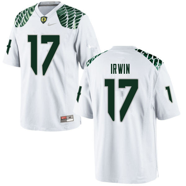 Men #17 Mike Irwin Oregn Ducks College Football Jerseys Sale-White - Click Image to Close
